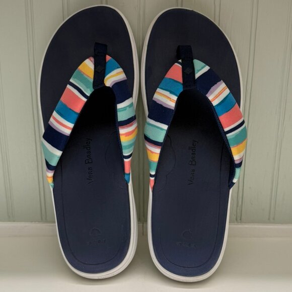 VERA BRADLEY Striped Cloud Sandals Size 10 - Picture 1 of 8